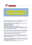 FTCE Professional Education Exam Questions and Answers A Score