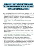 WGU D321 AWS DEVELOPER DVA-C02 ACTUAL EXAM PAPER 2026 QUESTIONS WITH ANSWERS GRADED A&plus;