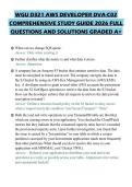 WGU D321 AWS DEVELOPER DVA-C02 COMPREHENSIVE STUDY GUIDE 2026 FULL QUESTIONS AND SOLUTIONS GRADED A&plus;