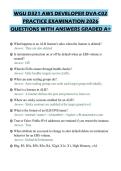 WGU D321 AWS DEVELOPER DVA-C02 PRACTICE EXAMINATION 2026 QUESTIONS WITH ANSWERS GRADED A&plus;