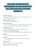 WGU D326 ADVANCED DATA MANAGEMENT ACTUAL EXAM PAPER 2026 QUESTIONS WITH ANSWERS GRADED A&plus;