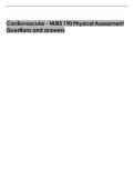 Cardiovascular - NURS 190 Physical Assessment Questions and answers