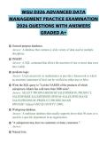 WGU D326 ADVANCED DATA MANAGEMENT PRACTICE EXAMINATION 2026 QUESTIONS WITH ANSWERS GRADED A&plus;