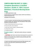 FORTIS HESI PN EXIT V1 2026 &vert; Complete Questions & Verified Answers &vert; Grade A &vert; 100&percnt; Correct Solutions &vert; Practical Nursing Exam Prep
