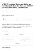APHON Principles of Chemo and Biotherapy Exam&vert; Complete Exam Questions and CORRECT Answers&vert; &lpar;2026 update&rpar; Assured success