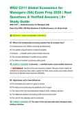 WGU C211 Global Economics for Managers &lpar;OA&rpar; Exam Prep 2026 &vert; Real Questions & Verified Answers &vert; A&plus; Study Guide