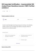 GW Associate Certification - InsuranceSuite 10&period;0 Analyst Exam Questions Answers &vert; 100&percnt; Verified solutions &vert;