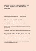 GEOLOGY 105 LAB FINAL EXAM &vert; QUESTIONS AND ANSWERS &vert; SPRING 2026 &vert; WITH COMPLETE SOLUTION&period;
