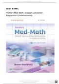 Test Bank - Henke's Med-Math Dosage-Calculation&comma; Preparation&comma; and Administration&comma; 10th Edition &lpar;Buchholz&comma; 2026&rpar;&comma; Chapter 1-10 &vert; All Chapters