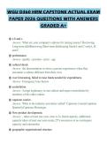 WGU D360 HRM CAPSTONE ACTUAL EXAM PAPER 2026 QUESTIONS WITH ANSWERS GRADED A&plus;