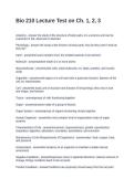 Bio 210 Lecture Test on Ch&period; 1&comma; 2&comma; 3&period; Questions and Answers 100&percnt; Correct