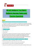 NR 602 Midterm Test Bank&colon; Pediatric Nursing Topics and Practice Questions