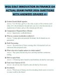 WGU D367 INNOVATION IN FINANCE OA ACTUAL EXAM PAPER 2026 QUESTIONS WITH ANSWERS GRADED A&plus;