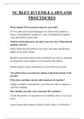NC BLET JUVENILE LAWS AND  PROCEDURES  QUESTIONS AND ANSWERS 2026