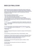 BIOD 210 FINAL EXAM QUESTIONS AND ANSWERS GRADED A&plus;