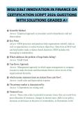 WGU D367 INNOVATION IN FINANCE OA CERTIFICATION SCRIPT 2026 QUESTIONS WITH SOLUTIONS GRADED A&plus;