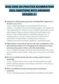 WGU D385 OA PRACTICE EXAMINATION 2026 QUESTIONS WITH ANSWERS GRADED A&plus;