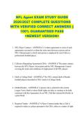 NFL Agent EXAM STUDY GUIDE  2026&sol;2027 COMPLETE QUESTIONS  WITH VERIFIED CORRECT ANSWERS &vert;&vert;  100&percnt; GUARANTEED PASS  <NEWEST VERSION> 