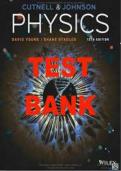 Test Bank for Physics&comma; 12th Edition by John D&period; Cutnell&comma; Kenneth W&period; Johnson&comma; David Young&comma; & Shane Stadler &vert; Complete Exam Questions & Answers 2026