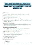 WGU D389 TASK 1 FINAL TEST 2026 QUESTIONS WITH CORRECT ANSWERS GRADED A&plus;