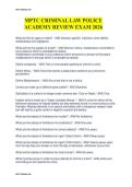 MPTC CRIMINAL LAW POLICE  ACADEMY REVIEW EXAM 2026 