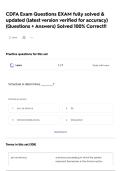 CDFA Exam Questions EXAM fully solved & updated &lpar;latest version verified for accuracy&rpar; &lpar;Questions &plus; Answers&rpar; Solved 100&percnt; Correct&excl;&excl;