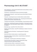 Pharmacology Unit 5--NU 578-807&period; Questions and Answers
