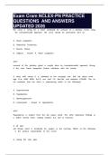 Exam Cram NCLEX-PN PRACTICE QUESTIONS  AND ANSWERS UPDATED 2026