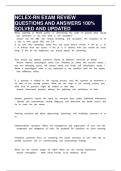 NCLEX-RN EXAM REVIEW QUESTIONS AND ANSWERS 100&percnt; SOLVED AND UPDATED