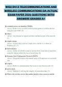 GU D413 TELECOMMUNICATIONS AND WIRELESS COMMUNICATIONS OA ACTUAL EXAM PAPER 2026 QUESTIONS WITH ANSWERS GRADED A&plus;