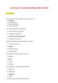 ATI TEAS 7 Science Practice Test 2025&sol; 2026 Comprehensive Nursing Entrance Exam Prep Guide with Solutions