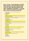 Series 7 Exam &ndash; Mock Questions LATEST  2026 UPDATE FAST REVIWED FROM  ACTUAL TEST 150 QUESTIONS AND  100&percnt; VERIFIED ANSWERS&vert; A&plus; GRADE  Q&A &vert; INSTANT DOWNLOAD PDF