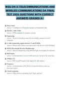 WGU D413 TELECOMMUNICATIONS AND WIRELESS COMMUNICATIONS OA FINAL TEST 2026 QUESTIONS WITH CORRECT ANSWERS GRADED A&plus;