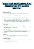 WGU D415 SDN OA ACTUAL EXAM PAPER 2026 QUESTIONS WITH ANSWERS GRADED A&plus;