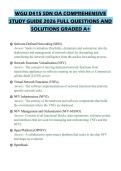 WGU D415 SDN OA COMPREHENSIVE STUDY GUIDE 2026 FULL QUESTIONS AND SOLUTIONS GRADED A&plus;