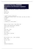Neonatal Nursing 3900NRS Questions and Answers Updated 2026