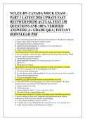 NCLEX-RN CANADA MOCK EXAM &ndash; PART 1 LATEST 2026 UPDATE FAST  REVIWED FROM ACTUAL TEST 150  QUESTIONS AND 100&percnt; VERIFIED  ANSWERS&vert; A&plus; GRADE Q&A &vert; INSTANT  DOWNLOAD PDF