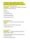 Assisted Living Facility &lpar;ALF&rpar; Exam Questions With 100- Verified Answers&period;docx