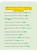 EDKP 396 Final EXAM &vert; Comprehensive  Questions and Answers &vert; A&plus; Graded &vert; With  Expert Solutions 