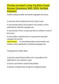 Florida Assisted Living Facilities Exam Review Questions With 100- Verified Answers&period;docx