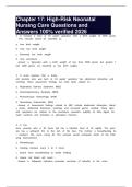 Chapter 17&colon; High-Risk Neonatal Nursing Care Questions and Answers 100&percnt; verified 2026