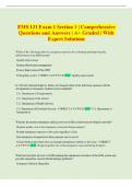 EMS 131 Exam 1 Section 1 &vert; Comprehensive  Questions and Answers &vert; A&plus; Graded &vert; With  Expert Solutions