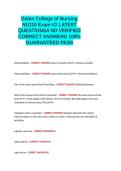 Galen College of Nursing NU110 Exam 2 LATEST QUESTIONS AND VERIFIED CORRECT ANSWERS 100- GUARANTEED PASS&period;