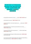 Introduction to Professional Nursing Final &lpar;NU110&rpar; EXAM LATEST QUESTIONS AND VERIFIED CORRECT ANSWERS&period;