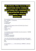 ABC Orthotic Fitter Course EXAM  QUESTIONS WITH CORRECT  SOLUTIONS&vert;&vert;100&percnt; GUARANTEED  PASS&vert;&vert;UPDATED 2026&sol;2027  SYLLABUS&vert;&vert;<<RECENT  VERSION>> 