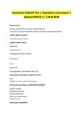 Acute Care AGACNP Test 1&vert; Questions and answers &vert; Updated RATED A&plus; &vert; NEW 2026