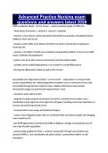 Advanced Practice Nursing exam questions and answers latest 2026