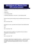 2026 Wellcare ACT Mastery Exam 100&percnt; correct answers