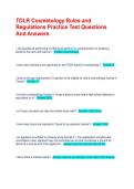 TDLR Cosmetology Rules and Regulations Practice Test Questions And Answers