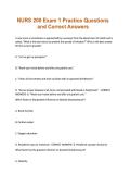 NURS 200 Exam 1 Practice Questions and Correct Answers&period;